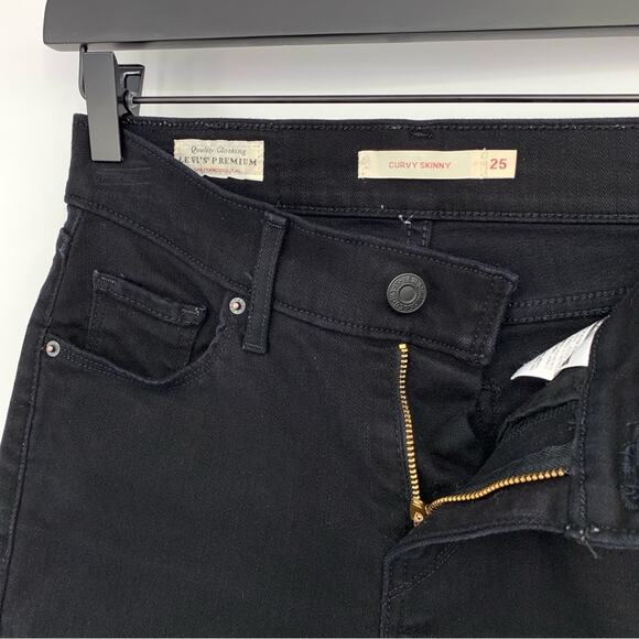 LEVI'S Premium Curvy Skinny Jean Black 25 - Picture 5 of 10
